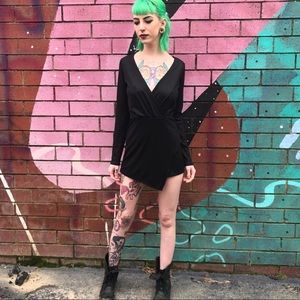 Forever 21 Black Long Sleeve Romper